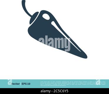 Chili Spicy Icon Vector Logo Template Illustration Design. Vector EPS 10. Stock Vector