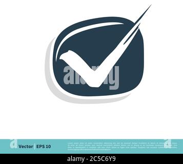Tick Check Mark Icon Vector Logo Template Illustration Design. Vector EPS 10. Stock Vector