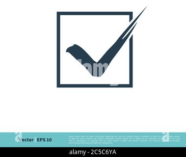 Tick Check Mark Icon Vector Logo Template Illustration Design. Vector EPS 10. Stock Vector