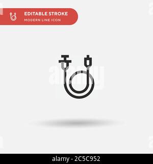 Cable Simple vector icon. Illustration symbol design template for web mobile UI element. Perfect color modern pictogram on editable stroke. Cable icons for your business project Stock Vector