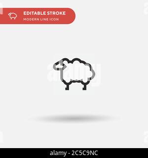 Sheep Simple vector icon. Illustration symbol design template for web mobile UI element. Perfect color modern pictogram on editable stroke. Sheep icons for your business project Stock Vector