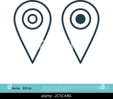 Point Map, Pin Locate Icon Vector Logo Template Illustration Design. Vector EPS 10. Stock Vector