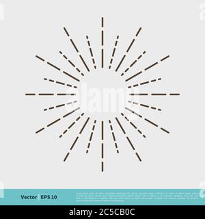Sunburn Icon Vector, Vintage Sunlight Line Art Logo Template Illustration Design. Vector EPS 10. Stock Vector