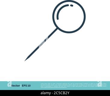 Push Pin Locate of Map Icon Vector Logo Template Illustration Design. Vector EPS 10. Stock Vector