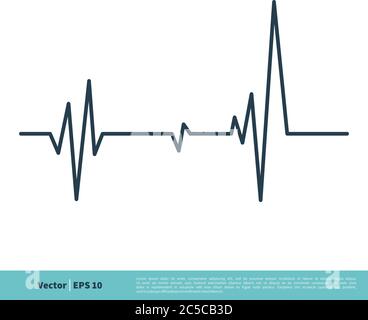 Heartbeat Cardiogram Icon Vector Logo Template Illustration Design. Vector EPS 10. Stock Vector