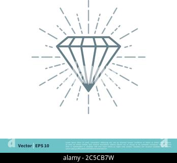 Diamond Stone Icon Vector Logo Template Illustration Design. Vector EPS 10. Stock Vector