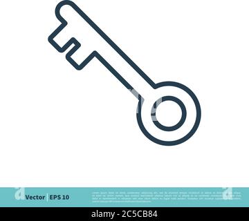Key Icon Vector Logo Template Illustration Design. Vector EPS 10. Stock Vector