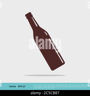 Beer Bottle Icon Vector Logo Template Illustration Design. Vector EPS 10. Stock Vector