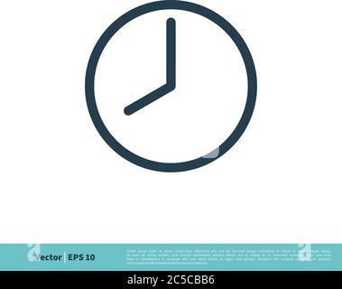 Clock Line Art Icon Vector Logo Template Illustration Design. Vector EPS 10. Stock Vector