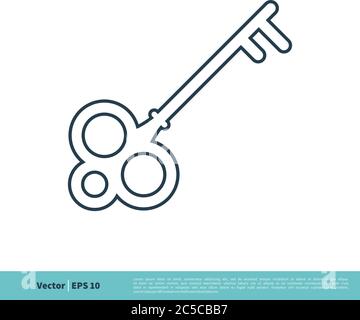 Key Icon Vector Logo Template Illustration Design. Vector EPS 10. Stock Vector