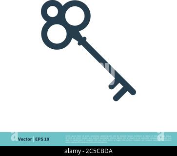 Key Icon Vector Logo Template Illustration Design. Vector EPS 10. Stock Vector