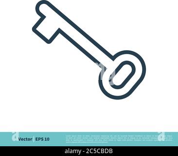 Key Icon Vector Logo Template Illustration Design. Vector EPS 10. Stock Vector