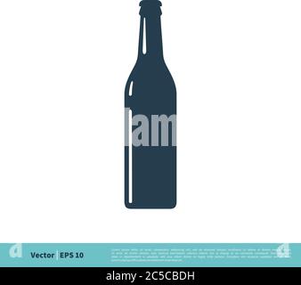 Beer Bottle Icon Vector Logo Template Illustration Design. Vector EPS 10. Stock Vector