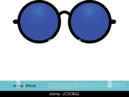 Retro Circle Eyeglasses Icon Vector Logo Template Illustration Design. Vector EPS 10. Stock Vector