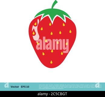 Strawberry Fruit Icon Vector Logo Template Illustration Design. Vector EPS 10. Stock Vector