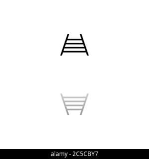 Railway. Black symbol on white background. Simple illustration. Flat Vector Icon. Mirror Reflection Shadow. Can be used in logo, web, mobile and UI UX Stock Vector