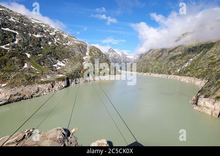 The Grimselsee on the Grimsel Pass, a reservoir at the headwaters of the Aare in the canton of Bern. Stock Photo