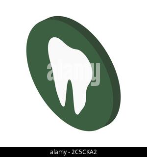 Isometric of Teeth icon dentist on white background in trendy flat style isolated. Stock Vector