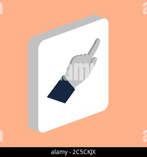 Hand Cursor Arrow Simple vector icon. Illustration symbol design template for web mobile UI element. Perfect color isometric pictogram on 3d white squ Stock Vector