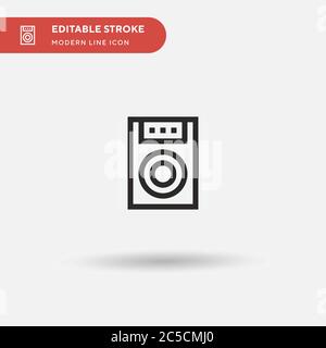 Washing Machine Simple vector icon. Illustration symbol design template for web mobile UI element. Perfect color modern pictogram on editable stroke. Washing Machine icons for your business project Stock Vector