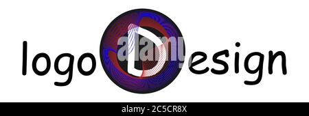 Monogram color vector frame. Logo design. Abstract letter guilloche frame Stock Vector
