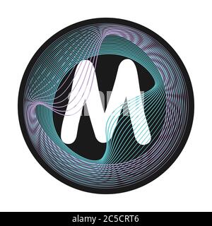 Monogram color vector frame. Logo design. Abstract letter guilloche frame Stock Vector