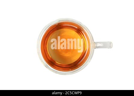 Glass cup of chamomile tea isolated on white background Stock Photo - Alamy