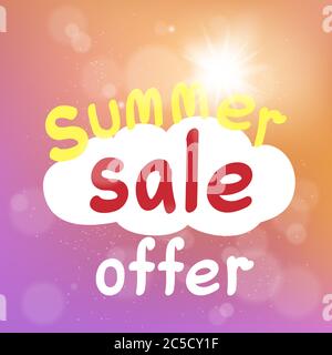 summer sale offer discount template Stock Vector