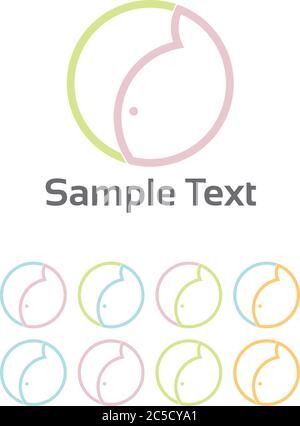 Pregnancy and Gynecology Symbol. Vector Logo template with colour variations Stock Vector