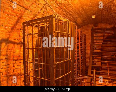 Old medieval torture chamber with many very painfull tools Stock Photo ...