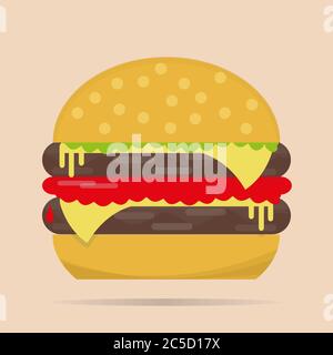 Cheeseburger Vector Drawing Stock Vector