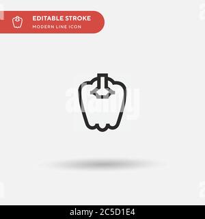 Bell Pepper Simple vector icon. Illustration symbol design template for web mobile UI element. Perfect color modern pictogram on editable stroke. Bell Pepper icons for your business project Stock Vector