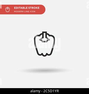 Bell Pepper Simple vector icon. Illustration symbol design template for web mobile UI element. Perfect color modern pictogram on editable stroke. Bell Pepper icons for your business project Stock Vector