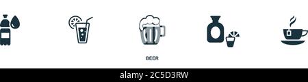 Beer icon. Simple element from drinks collection. Creative Beer icon for web design, templates, infographics and more Stock Vector
