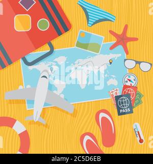 Travel outdoors flat vector illustration set Stock Vector Image & Art ...