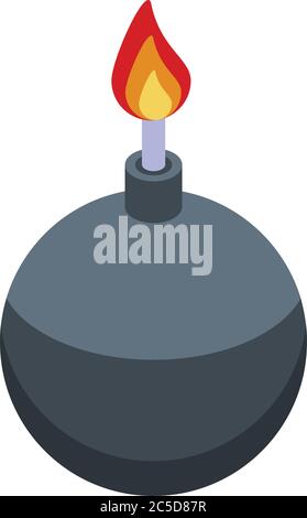 Fraud bomb icon, isometric style Stock Vector