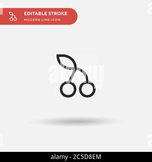 Cherries Simple vector icon. Illustration symbol design template for web mobile UI element. Perfect color modern pictogram on editable stroke. Cherries icons for your business project Stock Vector