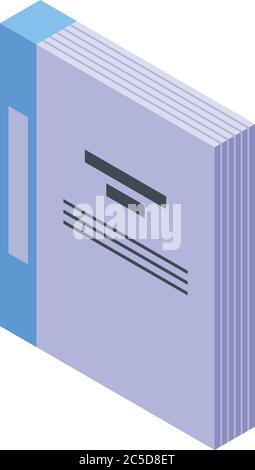 Analytics paper folder icon, isometric style Stock Vector