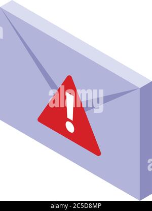 Fraud mail virus icon, isometric style Stock Vector