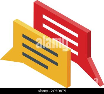 Reporter chat icon, isometric style Stock Vector