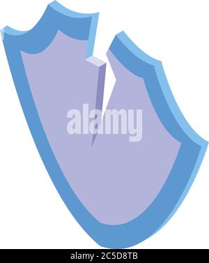 Fraud protect shield icon, isometric style Stock Vector