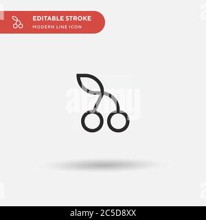 Cherries Simple vector icon. Illustration symbol design template for web mobile UI element. Perfect color modern pictogram on editable stroke. Cherries icons for your business project Stock Vector