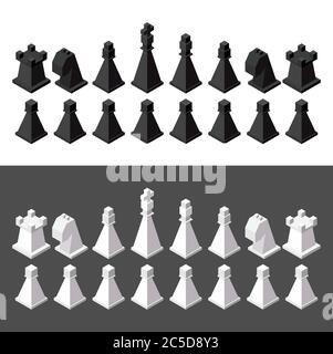 chess isometric. game isometric series Stock Vector