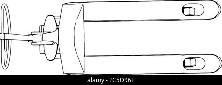sketch pallet truck vector on a white background Stock Vector