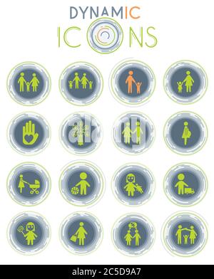 family dynamic icons Stock Vector