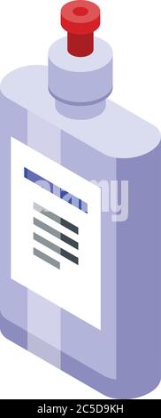 Soap bottle dispenser icon, isometric style Stock Vector