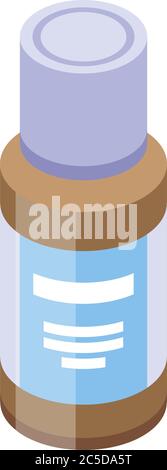 Medical syrup bottle icon, isometric style Stock Vector