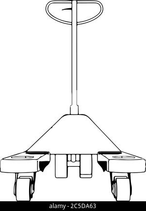 sketch pallet truck vector on a white background Stock Vector