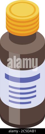 Vaccine syrup bottle icon, isometric style Stock Vector