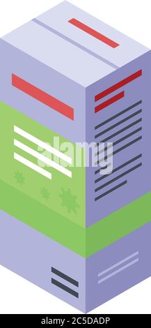 Irritation syrup icon, isometric style Stock Vector